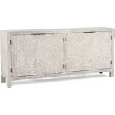 Astrid 4 Carved Door Sideboard in Pearl White Reclaimed Pine