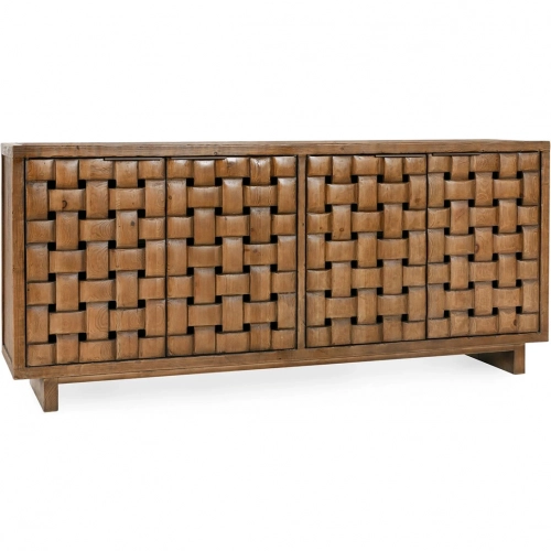 Bast 4 Door Cabinet in Mission Brown Reclaimed Pine Wood