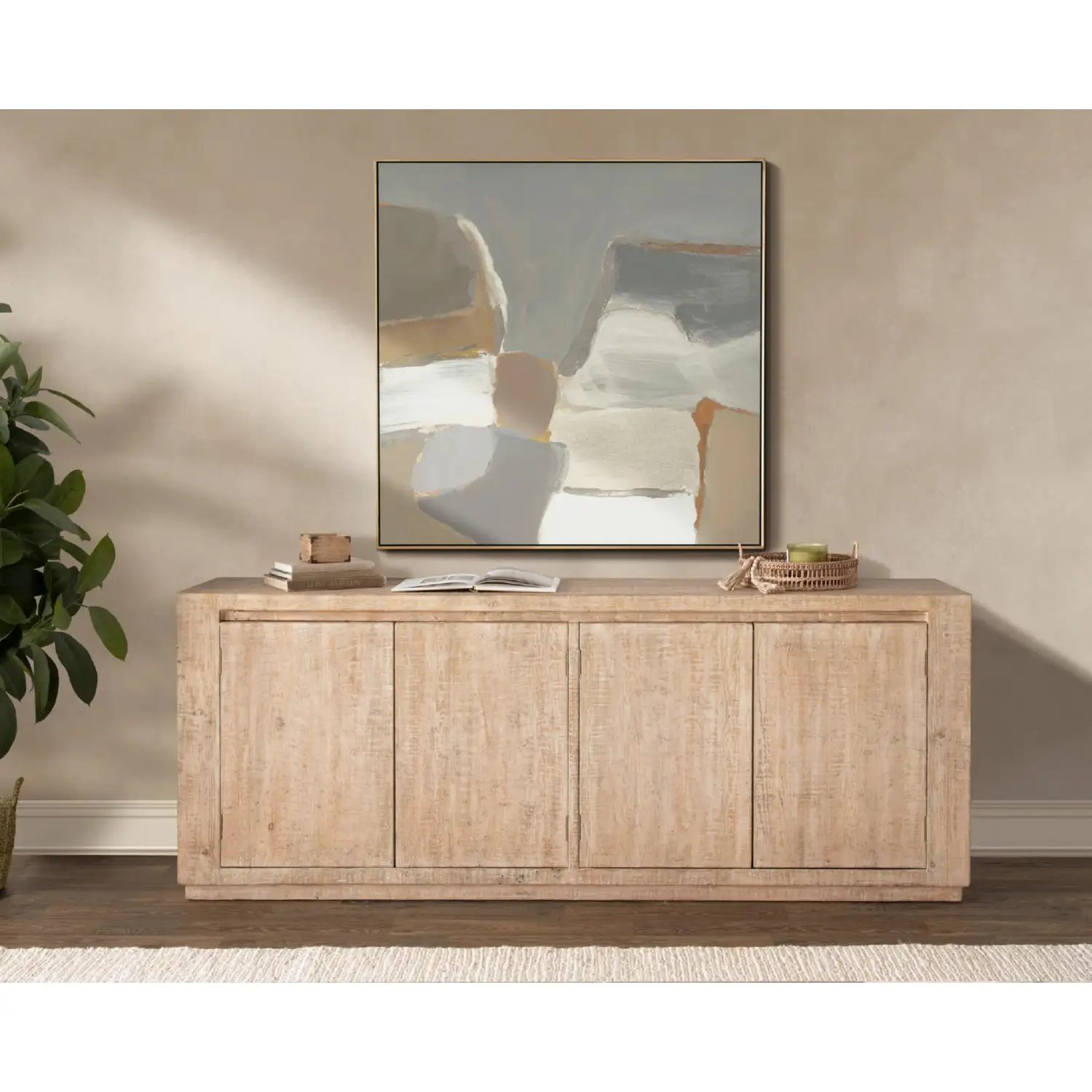 Classic Home Wolden 4 Door Buffet - Thumbnail 4