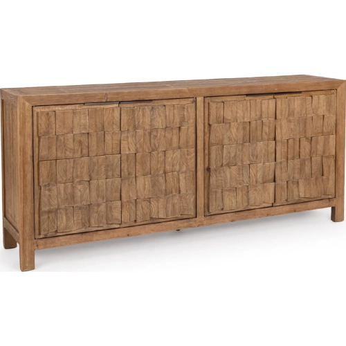 Gama 4 Door Sideboard Cabinet in Drifted Sand Finish Reclaimed Pine Wood