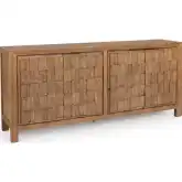 Gama 4 Door Sideboard Cabinet in Drifted Sand Finish Reclaimed Pine Wood