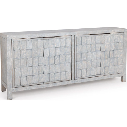 Gama 4 Door Sideboard Cabinet in Blue Washed Reclaimed Pine Wood