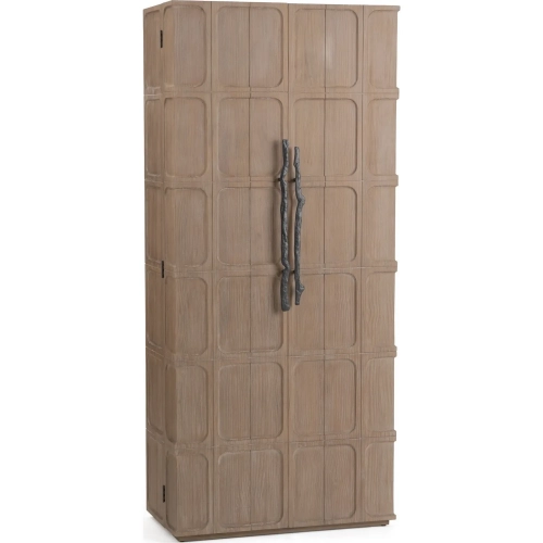 Corin Tall Cabinet in Pacific Sand Finish Wood & Metal