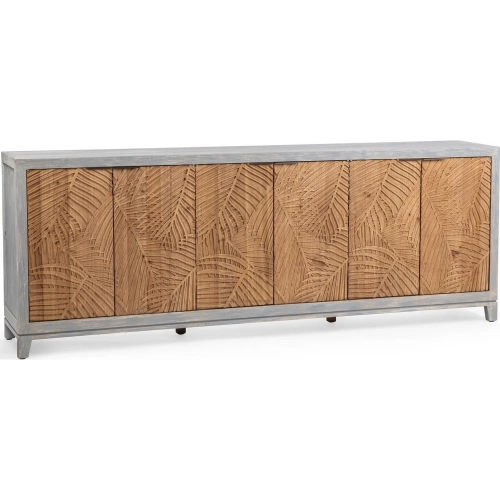 Ambrose 6 Door Cabinet in Soft Coastal Finish & Natural Reclaimed Pine