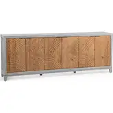 Ambrose 6 Door Cabinet in Soft Coastal Finish & Natural Reclaimed Pine