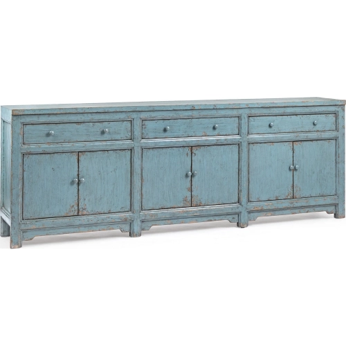 Winford 3-Drawer Cabinet in Harbor Blue Reclaimed Pine