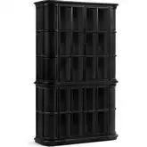 Carson Display Cabinet in Loft Black Wood & Tempered Glass