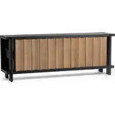 Ellison 4 Door Cabinet in Shoreline Noir Black & Natural Wood