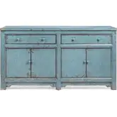 Winford 2-Drawer Cabinet in Harbor Blue Reclaimed Pine