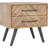 Dexter 2 Drawer Nightstand in Natural Acacia Wood & Iron