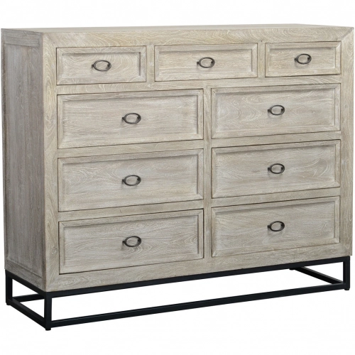 Artemis 9 Drawer Dresser in Mango Wood & Iron