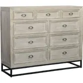 Artemis 9 Drawer Dresser in Mango Wood & Iron