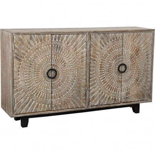 Vivienne 4 Door Sideboard in Carved Mango Wood