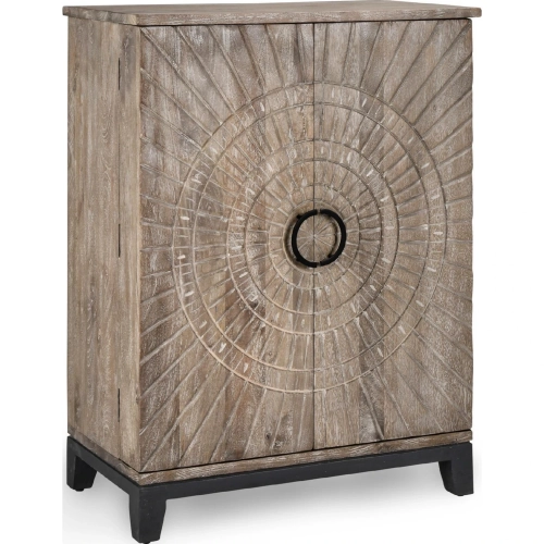 Vivienne Bar Cabinet in Carved Mango Wood