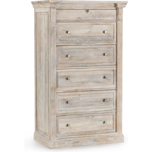 Adelaide 6 Drawer Chest in Natural White Wash Mango Wood
