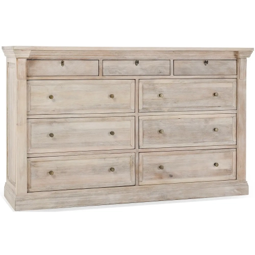 Adelaide 9 Drawer Dresser in Natural Whitewash Mango Wood