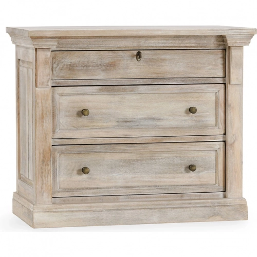 Adelaide 3 Drawer Nightstand in Natural White Wash Mango Wood