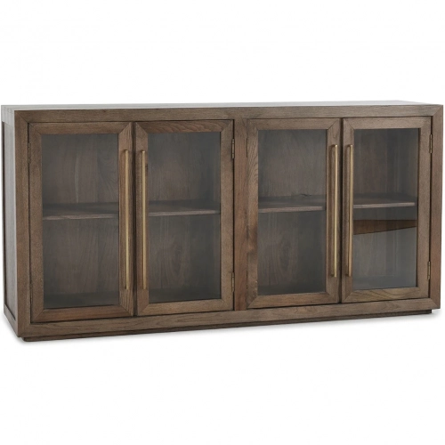 Bradley 4 Door Sideboard in Oak & Glass