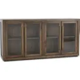 Bradley 4 Door Sideboard in Oak & Glass