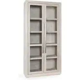 Bradley Tall Cabinet in White Washed Oak Wood & Glass