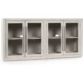 Bradley 4 Door Sideboard in White Washed Oak Wood & Glass