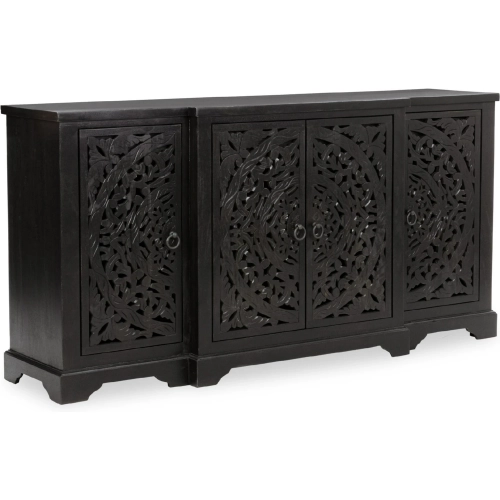 Harmony 4 Door Cabinet in Harvest Walnut Finish Mango Wood