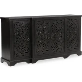 Harmony 4 Door Cabinet in Harvest Walnut Finish Mango Wood