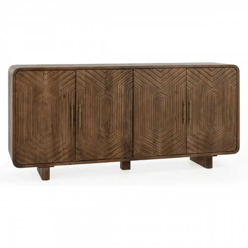 Holmes 4 Door Sideboard in Brown Finish Mango Wood