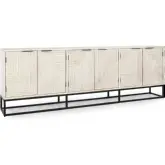 Flint 108" 6 Door Sideboard in Mango Wood & Metal