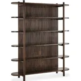 Redford 81" Tall Bookcase in Brown Mango Wood