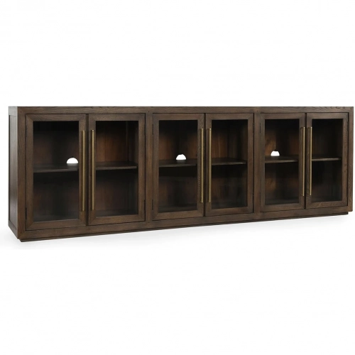 Bradley 6 Door Cabinet in Landmark Brown Oak Wood