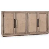 Jensen 4 Door Cabinet in Taupe Mango Wood & Cane