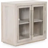 Bradley 2 Door Cabinet in Oak Wood & Tempered Glass
