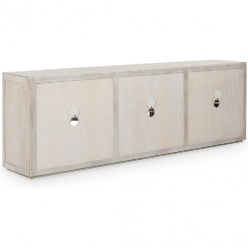 Bradley 6 Door Cabinet in Oak Wood & Tempered Glass