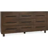 Jaxon 9 Drawer Dresser in Cocoa Brown Wood