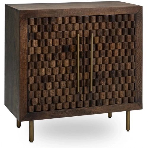 Norwood 2 Door Cabinet in Brown Finish Mango Wood