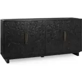 Albero 4 Door Buffet in Black Carved Mango Wood
