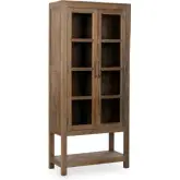 Kharga Tall Cabinet in Reclaimed Wood & Glass