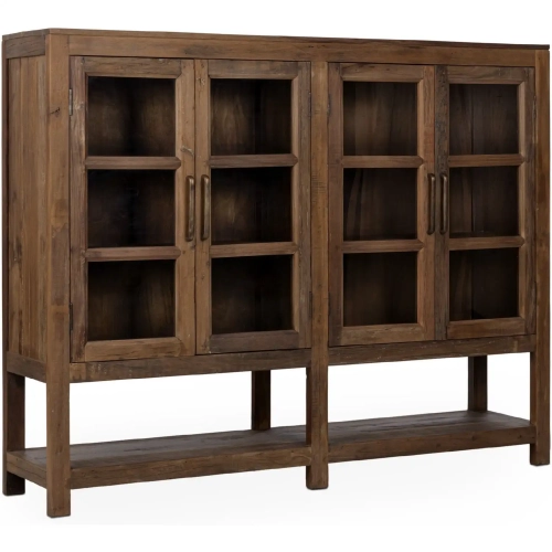 Kharga 4 Door Cabinet in Reclaimed Wood & Glass