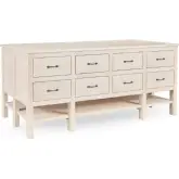 Workstation Buffet Cabinet in White Washed Mango Wood