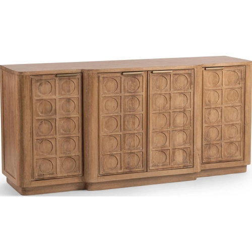 Cleveland 4 Door Cabinet in Sandy Taupe Mango Wood