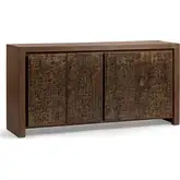 Glendale 4 Door Buffet in Toasted Chestnut Wood & Textured Iron