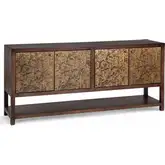 Avara 4 Door Cabinet in Mango Wood & Textured Iron