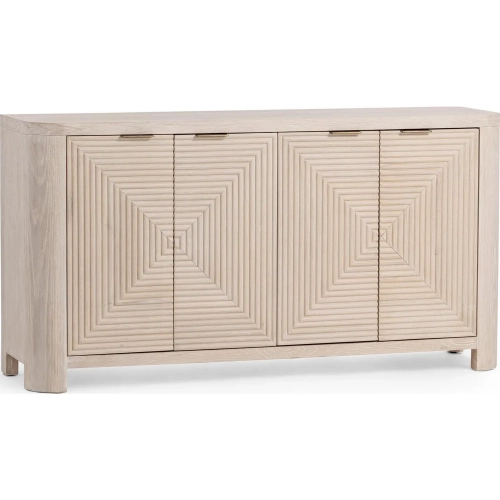 Elina 4 Door Cabinet in Vanilla Grove Finish Oak Veneer