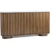 Novara Bar Cabinet in Marble & Molten Walnut Mango Wood