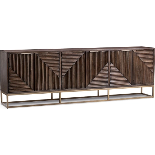 Flint 6-Door Cabinet in Dark Brown Mango Wood & Iron