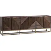 Flint 6-Door Cabinet in Dark Brown Mango Wood & Iron