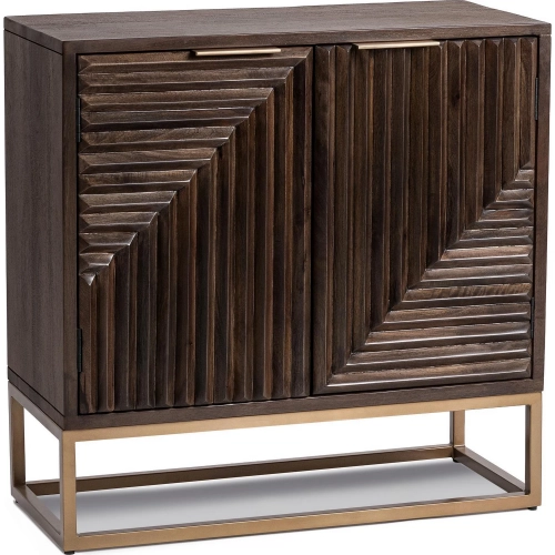 Flint 2-Door Cabinet in Dark Brown Mango Wood & Iron