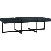 Calvin 62" Ottoman Bench in Nightfall Blue Top Grain Leather