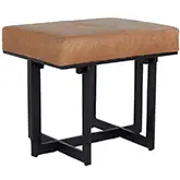 Calvin Stool in Chestnut Brown Top Grain Leather & Iron